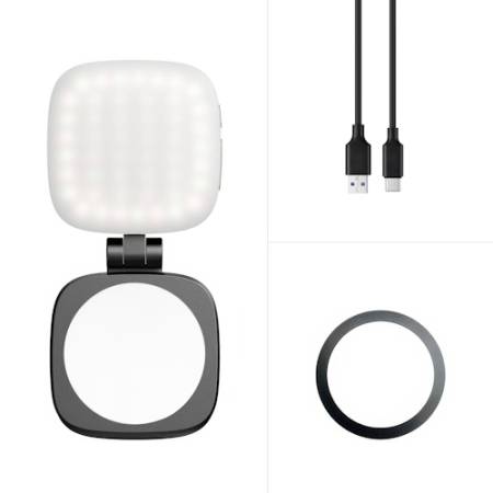 Newell Bella - kompaktowa lampa LED do smartfona z lusterkiem, mocowanie magnetyczne, NL4949_Zawartość zestawu_4